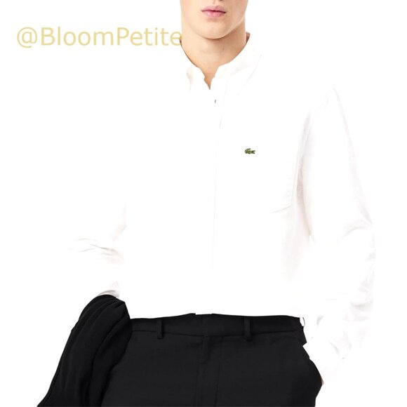 Regular Fit Cotton Oxford Shirt with Button Down Collar